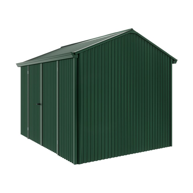 Handi-Heritage Shed H2 3.30X2.52 Roof:Caulfield Green Wall:Caulfield Green Front/Rear Double Door